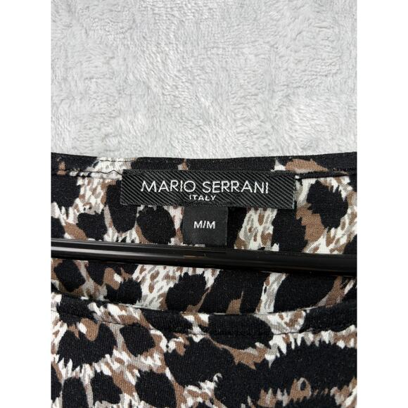Mario Serrani Italy crew neck long sleeve leopard print top – size M - Picture 5 of 6